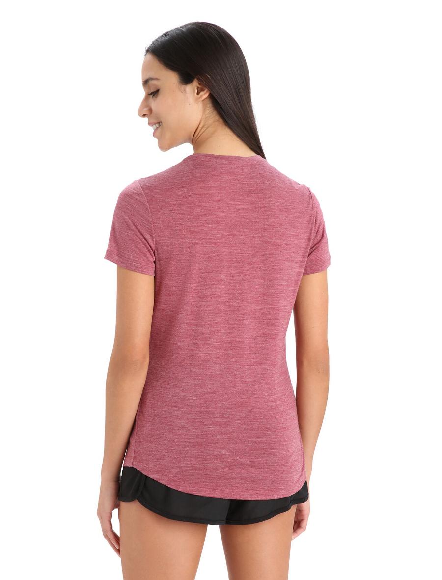 Cherry Heather Icebreaker Merino Sphere II Short Sleeve Women's T Shirts | AU 1567OKIR